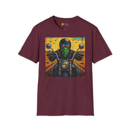 Biker Desert Road Spray-paint Softstyle T-Shirt