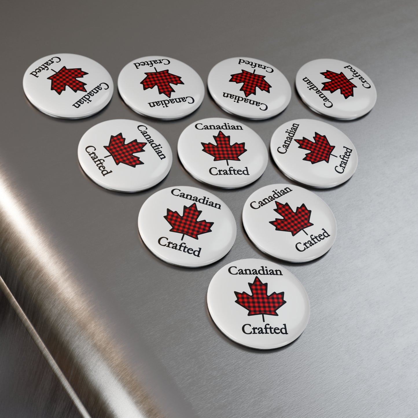 Canadian Crafted Tartan Button Magnet, Round (1 & 10 pcs)