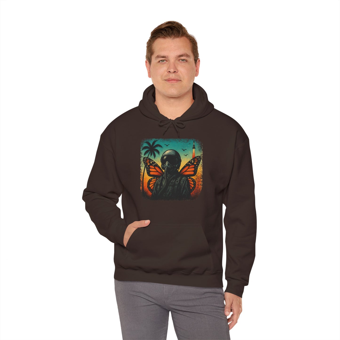 Vintage Jetfighter Summer Butterfly Heavy Hoodie
