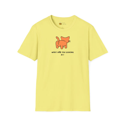 Funny Cat 'What Are You Looking At?' Softstyle T-Shirt