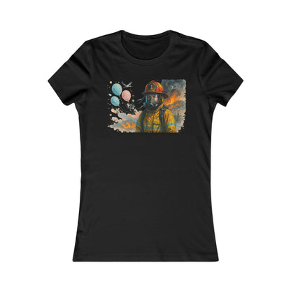 Women's Baby Gender Reveal Party Firefighter Tribute T-Shirt