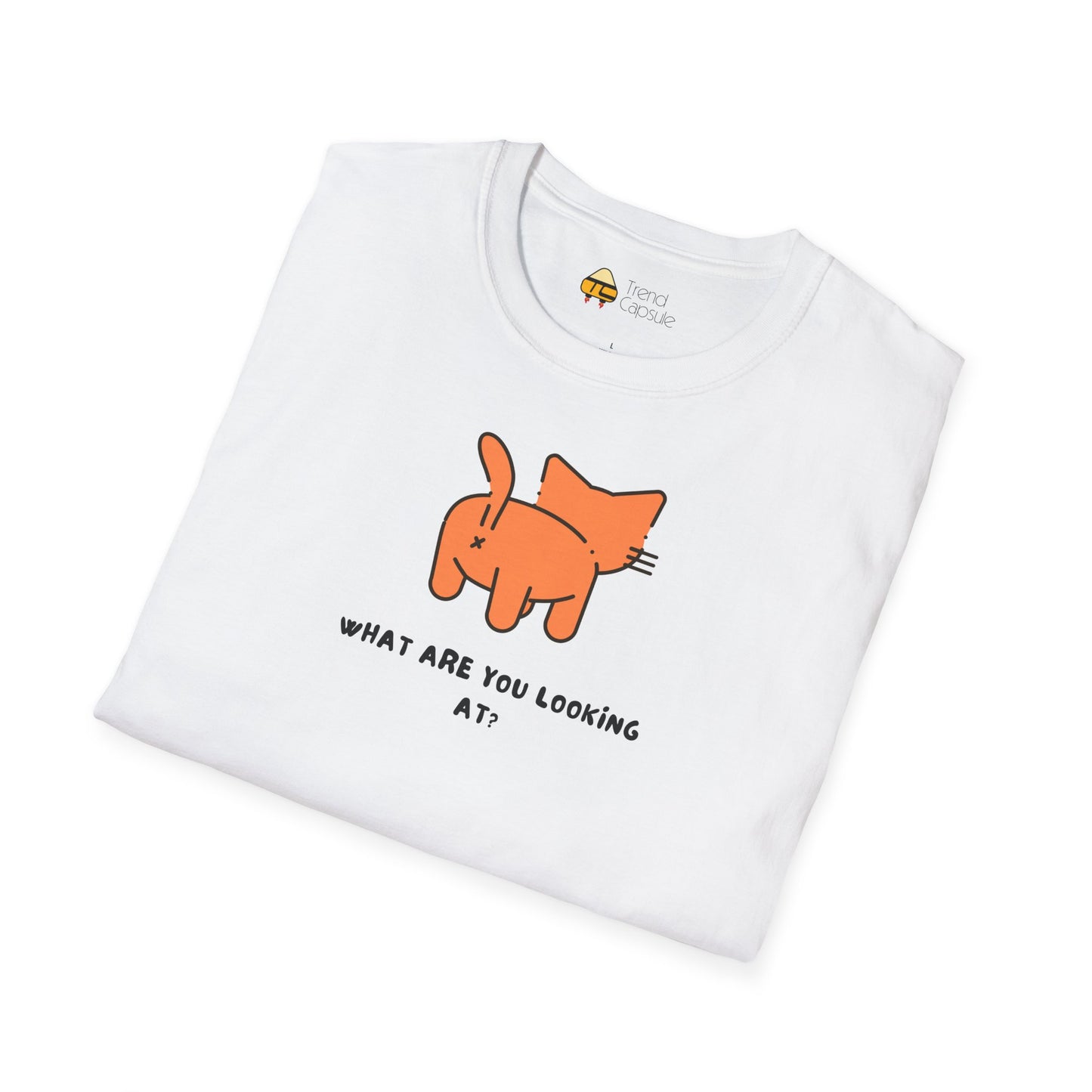 Funny Cat 'What Are You Looking At?' Softstyle T-Shirt