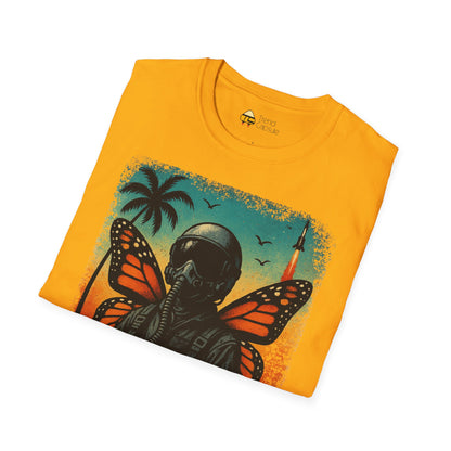Vintage Jetfighter Summer Butterfly Softstyle T-Shirt