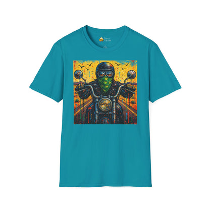 Biker Desert Road Spray-paint Softstyle T-Shirt