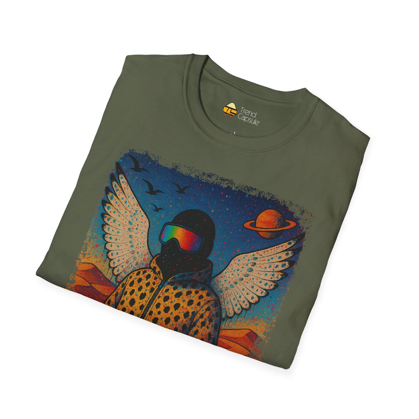 Desert Snowboarder Cosmic Spray-paint Softstyle T-Shirt
