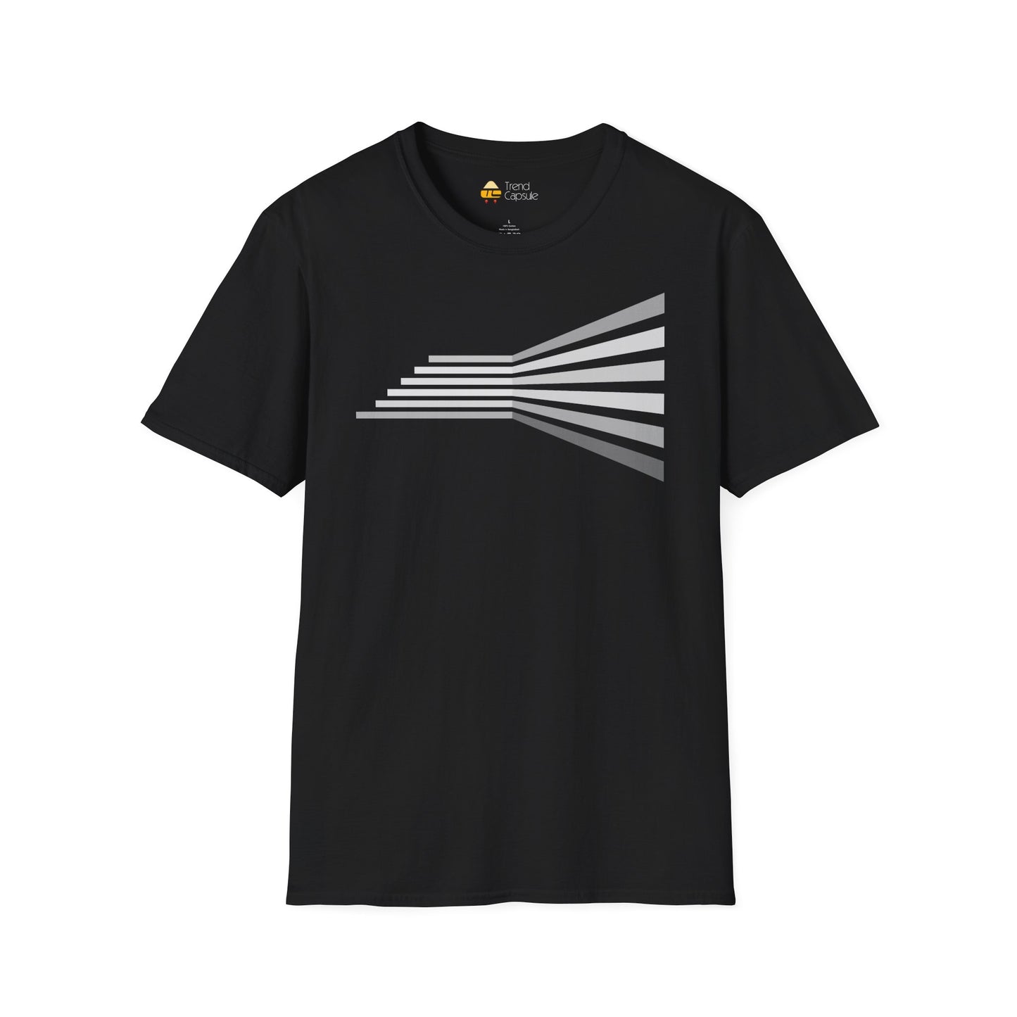 Abstract Monochrome Gradient Stripe T-Shirt