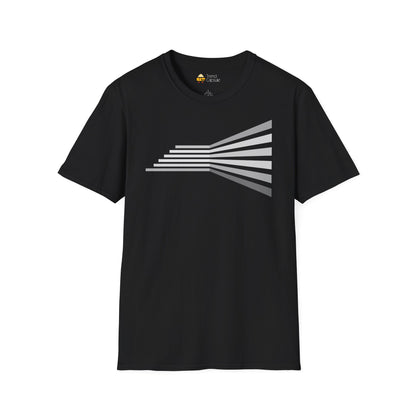 Abstract Monochrome Gradient Stripe T-Shirt