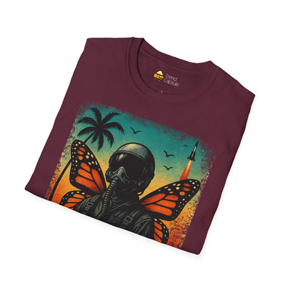 Vintage Jetfighter Summer Butterfly Softstyle T-Shirt