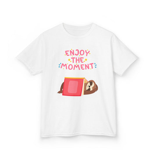 Youth's Enjoy the Moment Sloth Design T-Shirt