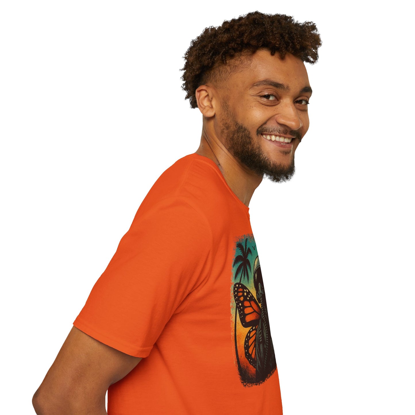 Vintage Jetfighter Summer Butterfly Softstyle T-Shirt