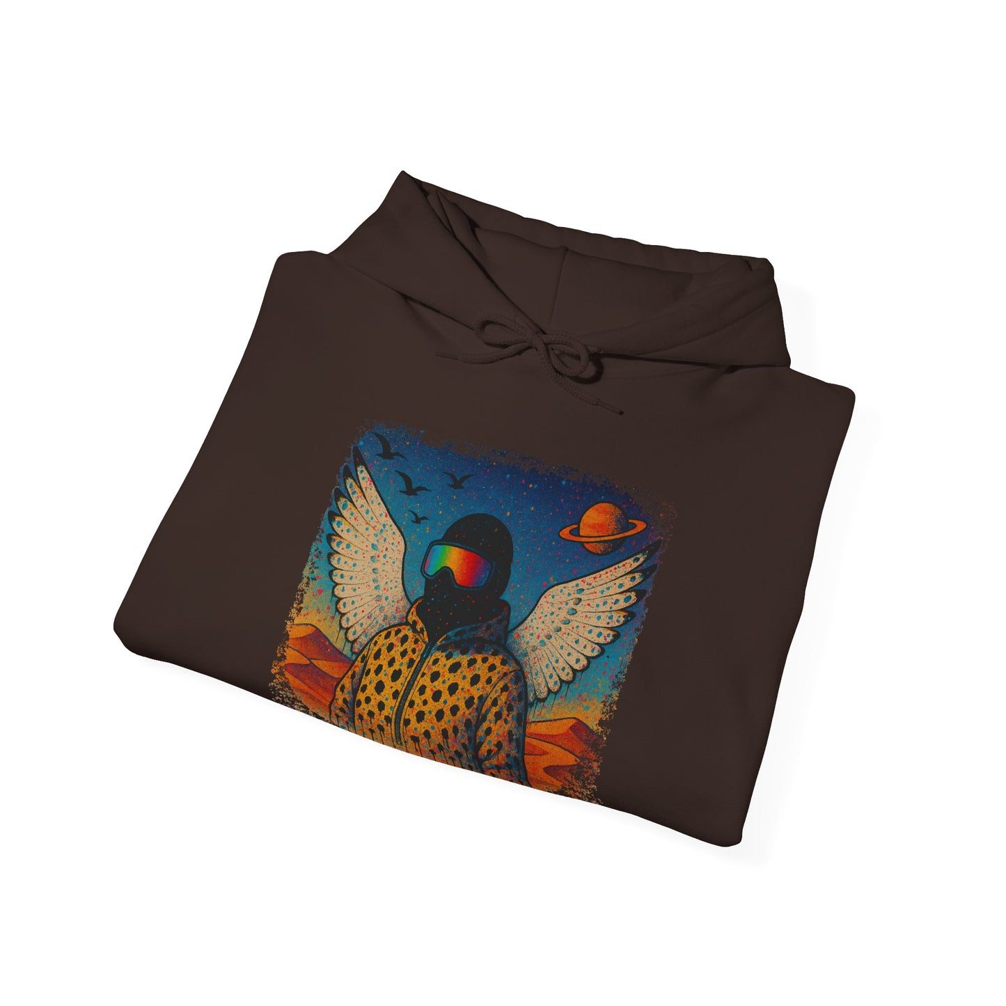 Desert Snowboarder Cosmic Spray-paint Distressed Heavy Hoodie