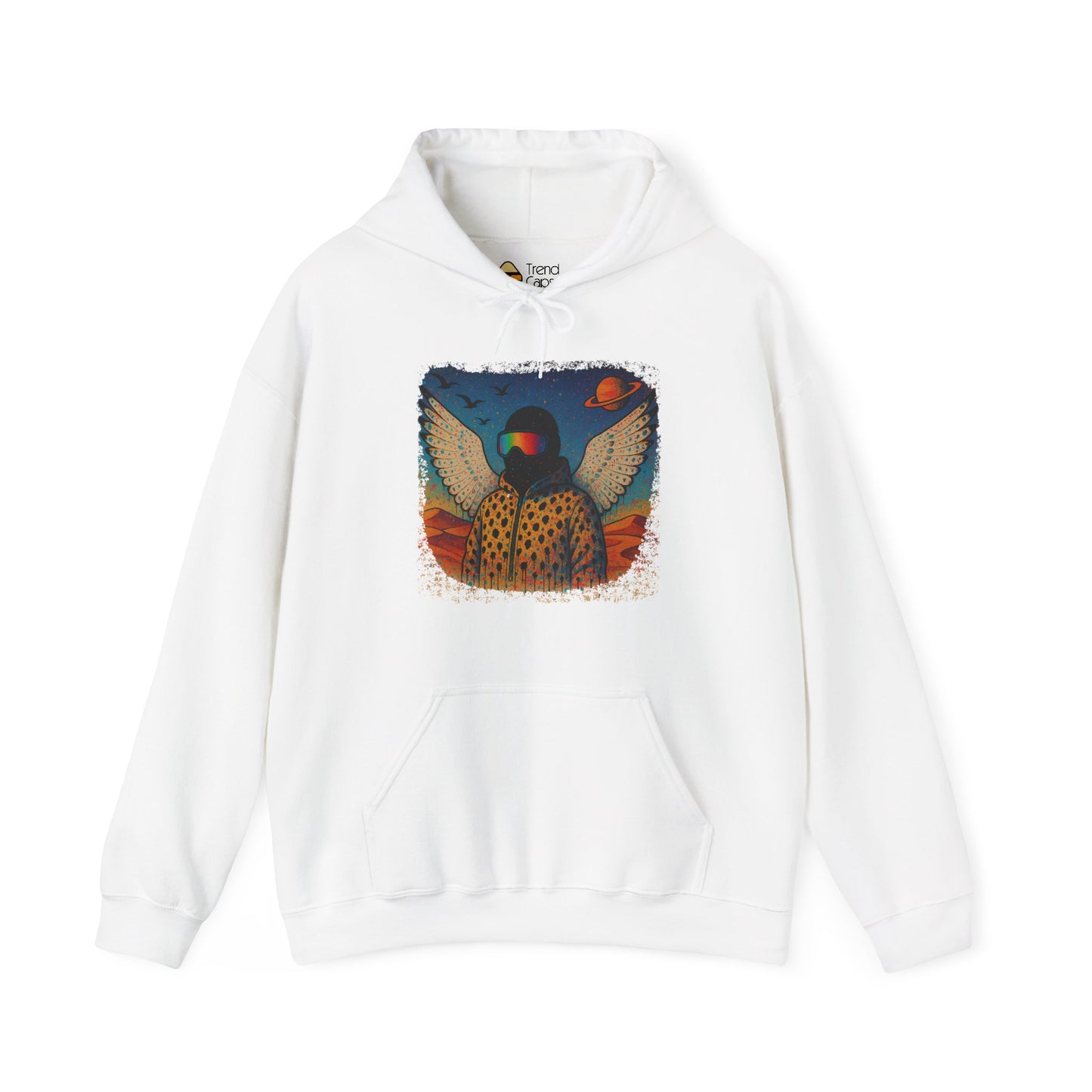 Desert Snowboarder Cosmic Spray-paint Distressed Heavy Hoodie
