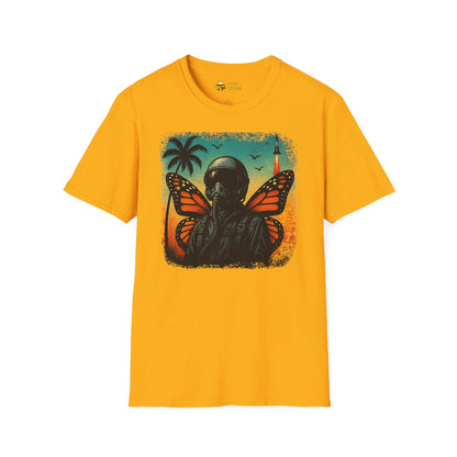 Vintage Jetfighter Summer Butterfly Softstyle T-Shirt