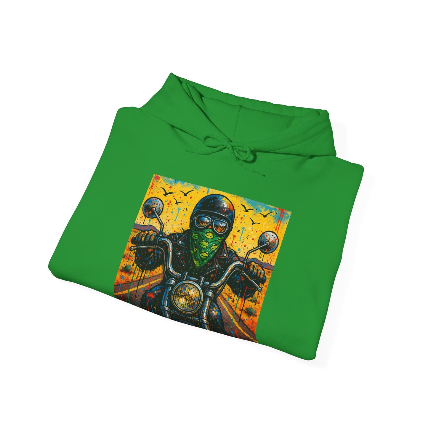 Biker Desert Road Spray-paint Heavy Hoodie