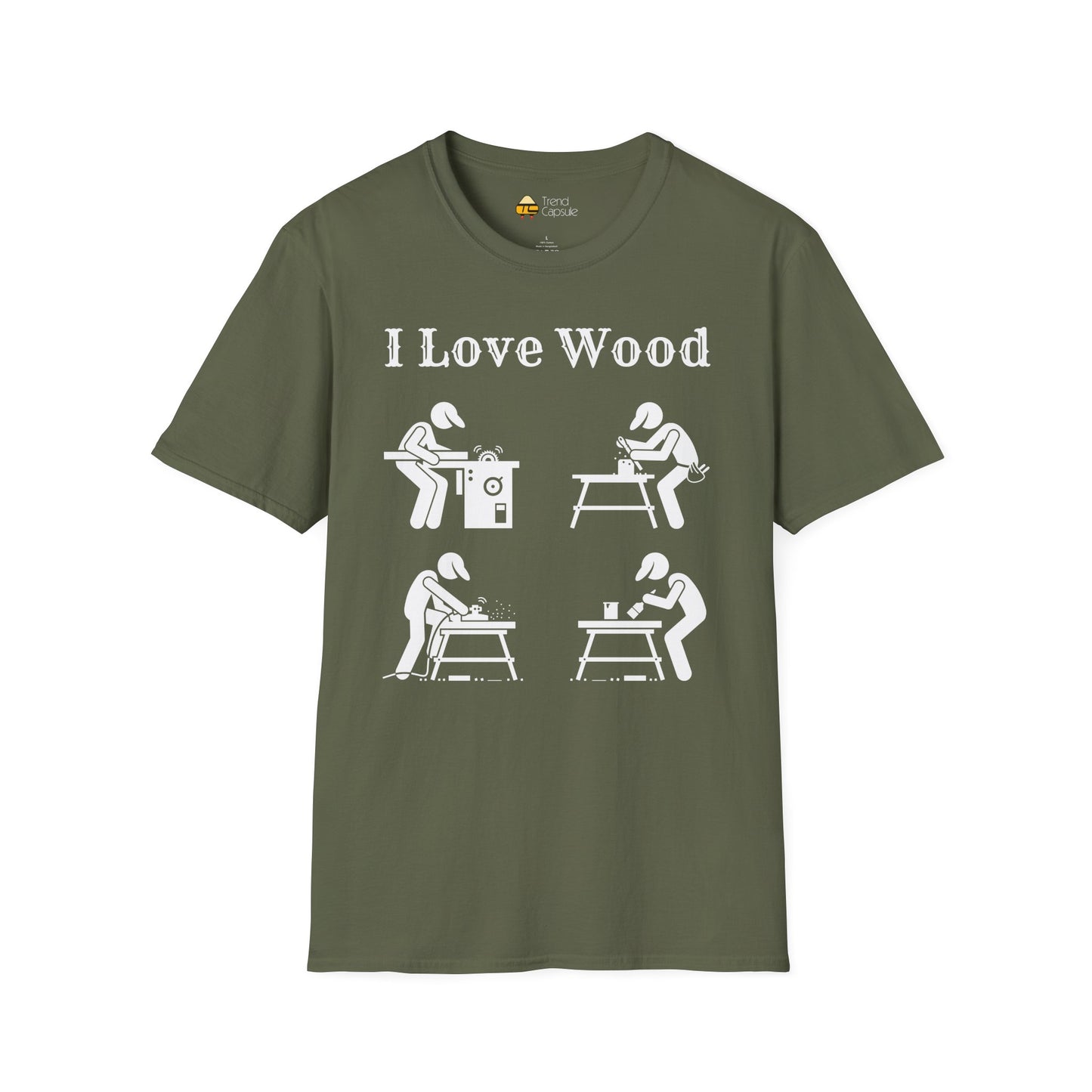 I Love Wood for Craftsmen Softstyle T-Shirt