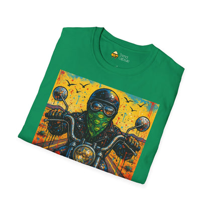Biker Desert Road Spray-paint Softstyle T-Shirt