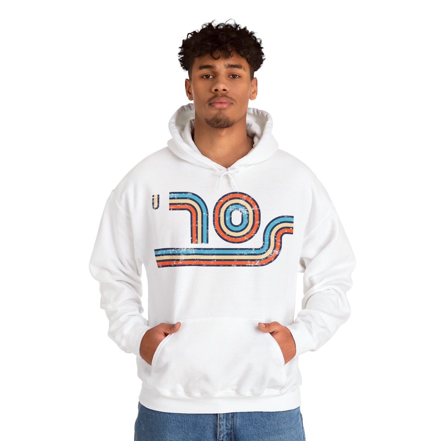 70s Distressed Retro Vibes Unisex Hoodie