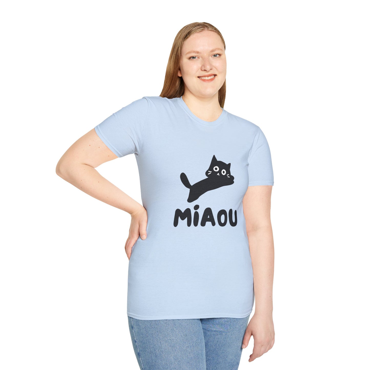Playful Cat "MIAOU" Softstyle T-Shirt