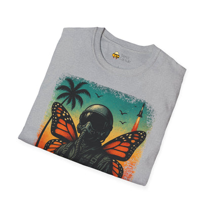 Vintage Jetfighter Summer Butterfly Softstyle T-Shirt