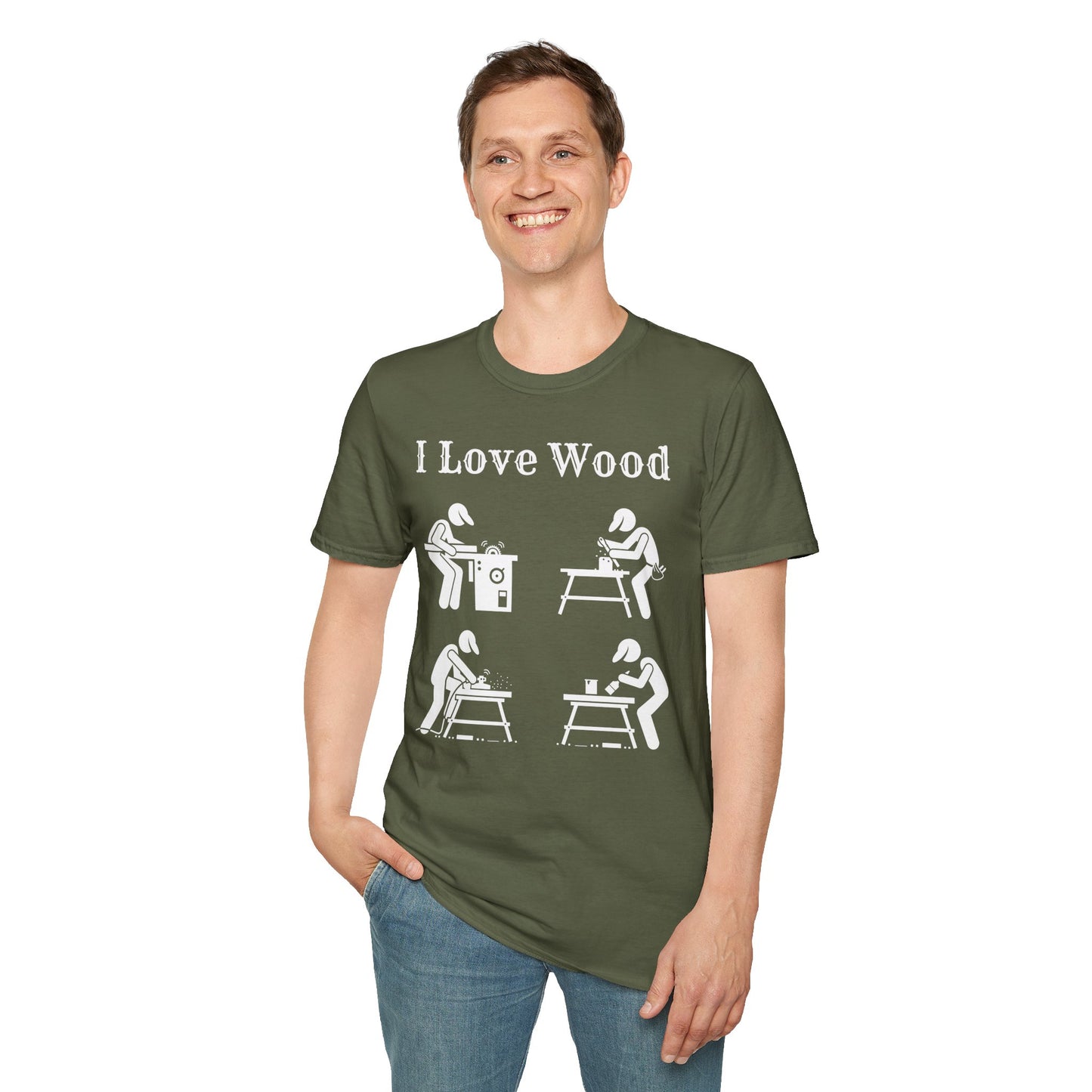 I Love Wood for Craftsmen Softstyle T-Shirt