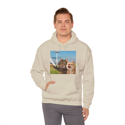 Cat UFO Selfie Heavy Hoodie