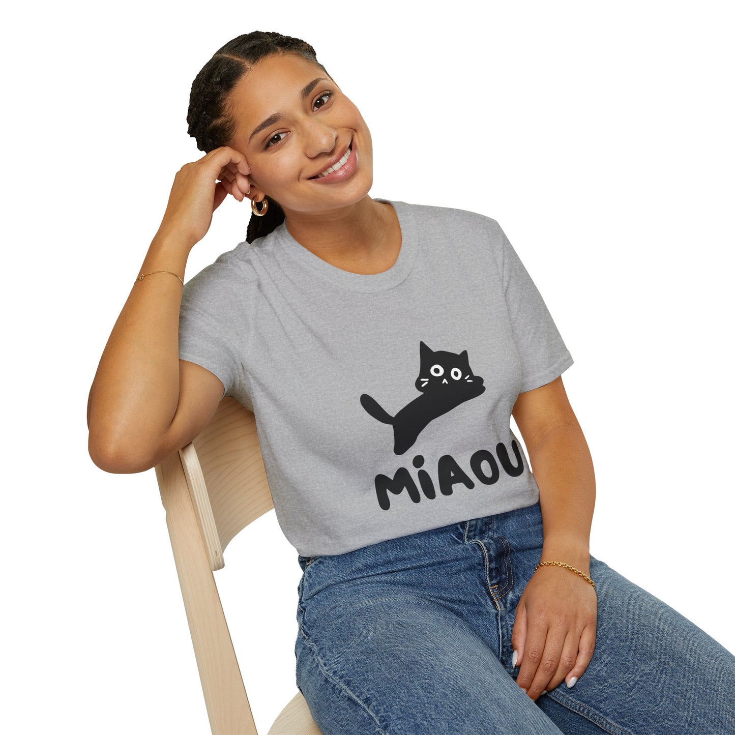 Playful Cat "MIAOU" Softstyle T-Shirt