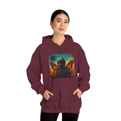 Vintage Jetfighter Summer Butterfly Heavy Hoodie