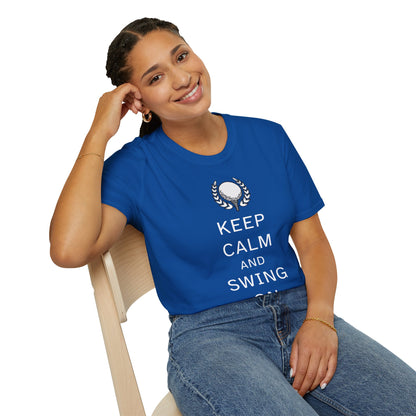 Keep Calm and Swing On Softstyle Golf T-Shirt