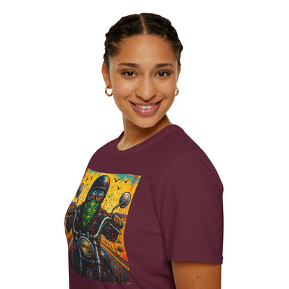 Biker Desert Road Spray-paint Softstyle T-Shirt