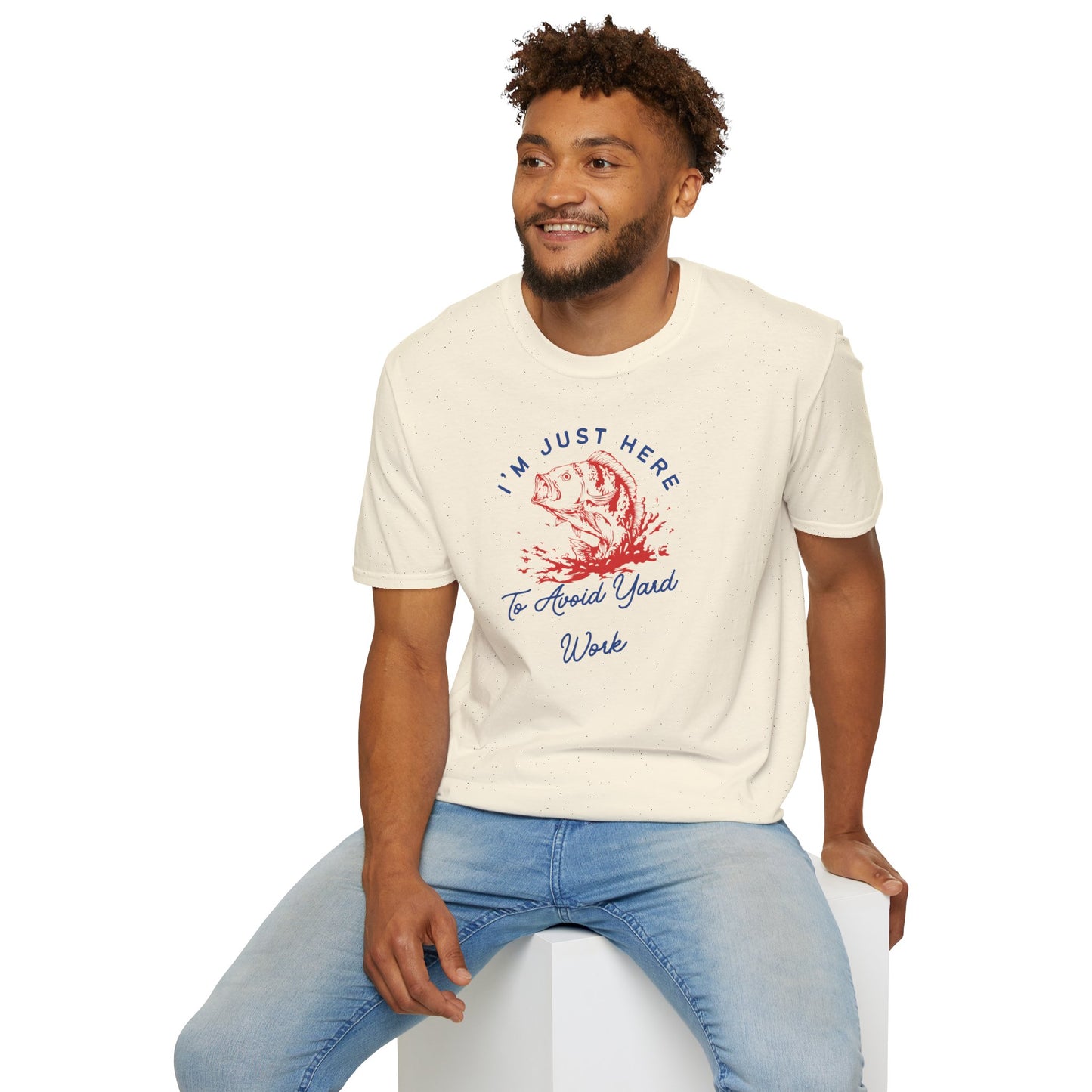 Fishing "I'm Just Here to Avoid Yard Work" T-Shirt