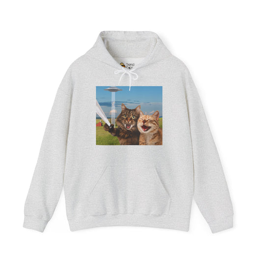 Cat UFO Selfie Heavy Hoodie