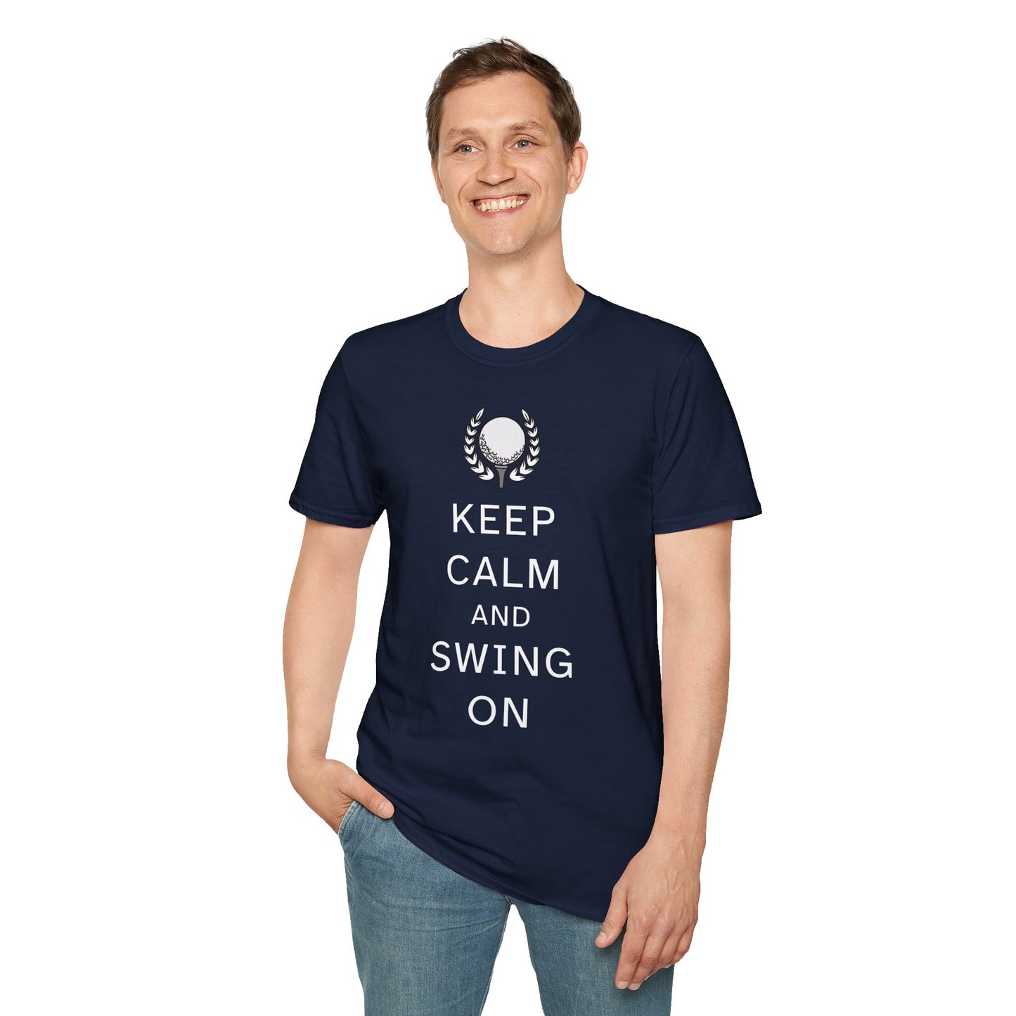 Keep Calm and Swing On Softstyle Golf T-Shirt