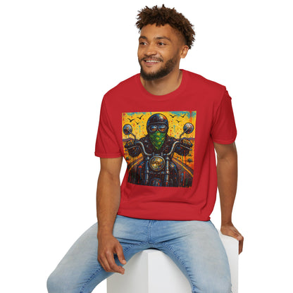 Biker Desert Road Spray-paint Softstyle T-Shirt