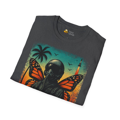 Vintage Jetfighter Summer Butterfly Softstyle T-Shirt