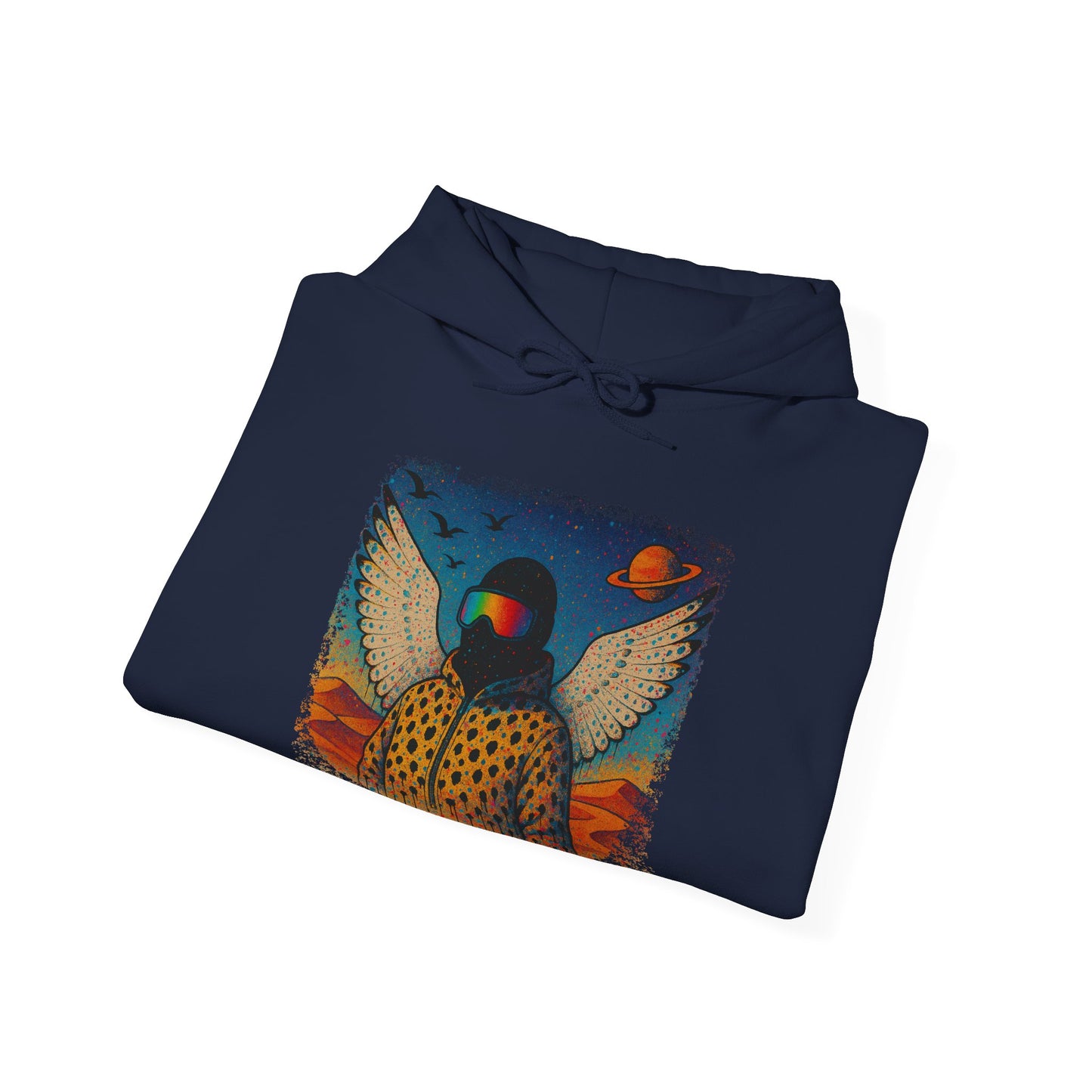 Desert Snowboarder Cosmic Spray-paint Distressed Heavy Hoodie