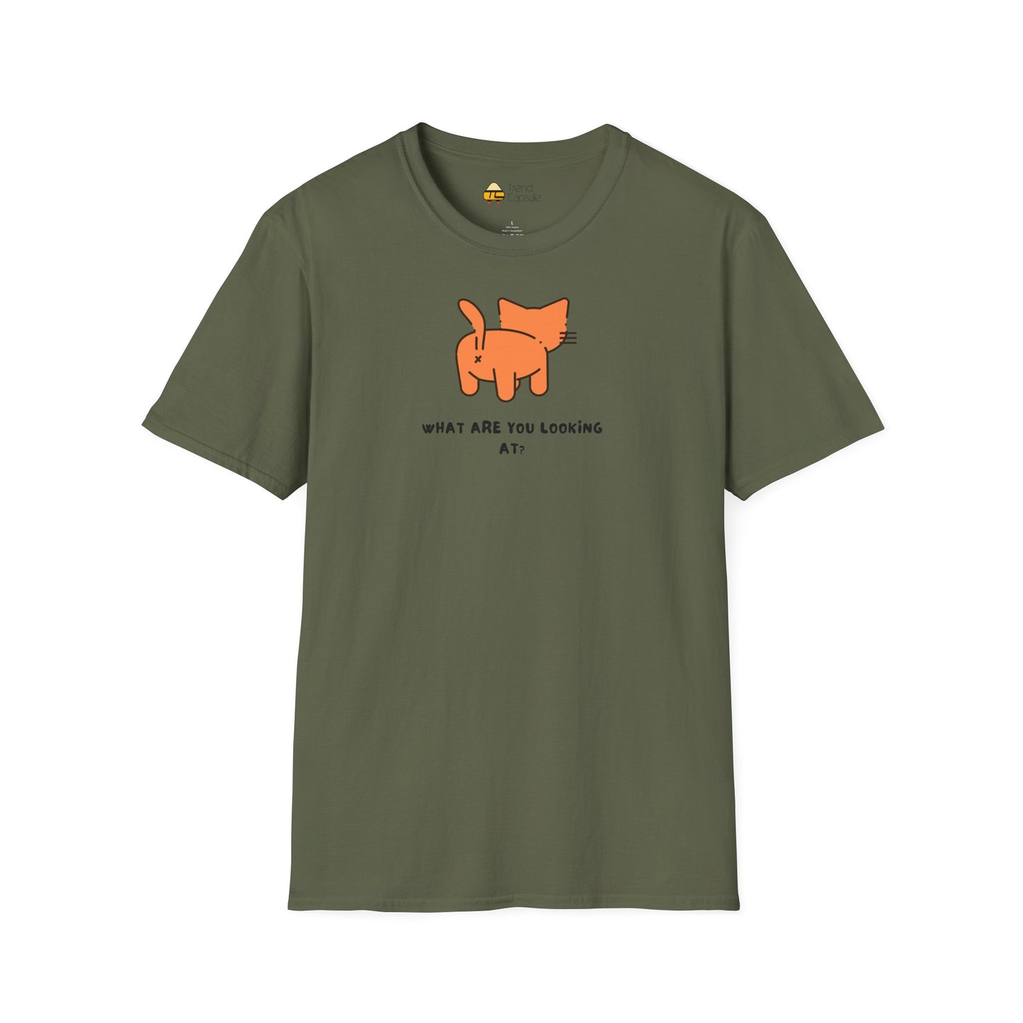 Funny Cat 'What Are You Looking At?' Softstyle T-Shirt