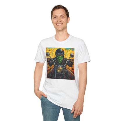 Biker Desert Road Spray-paint Softstyle T-Shirt