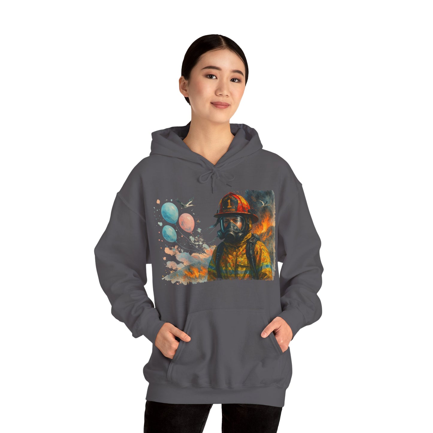 Women's Baby Gender Reveal Gone Wrong Firefighter Tribute Hoodie