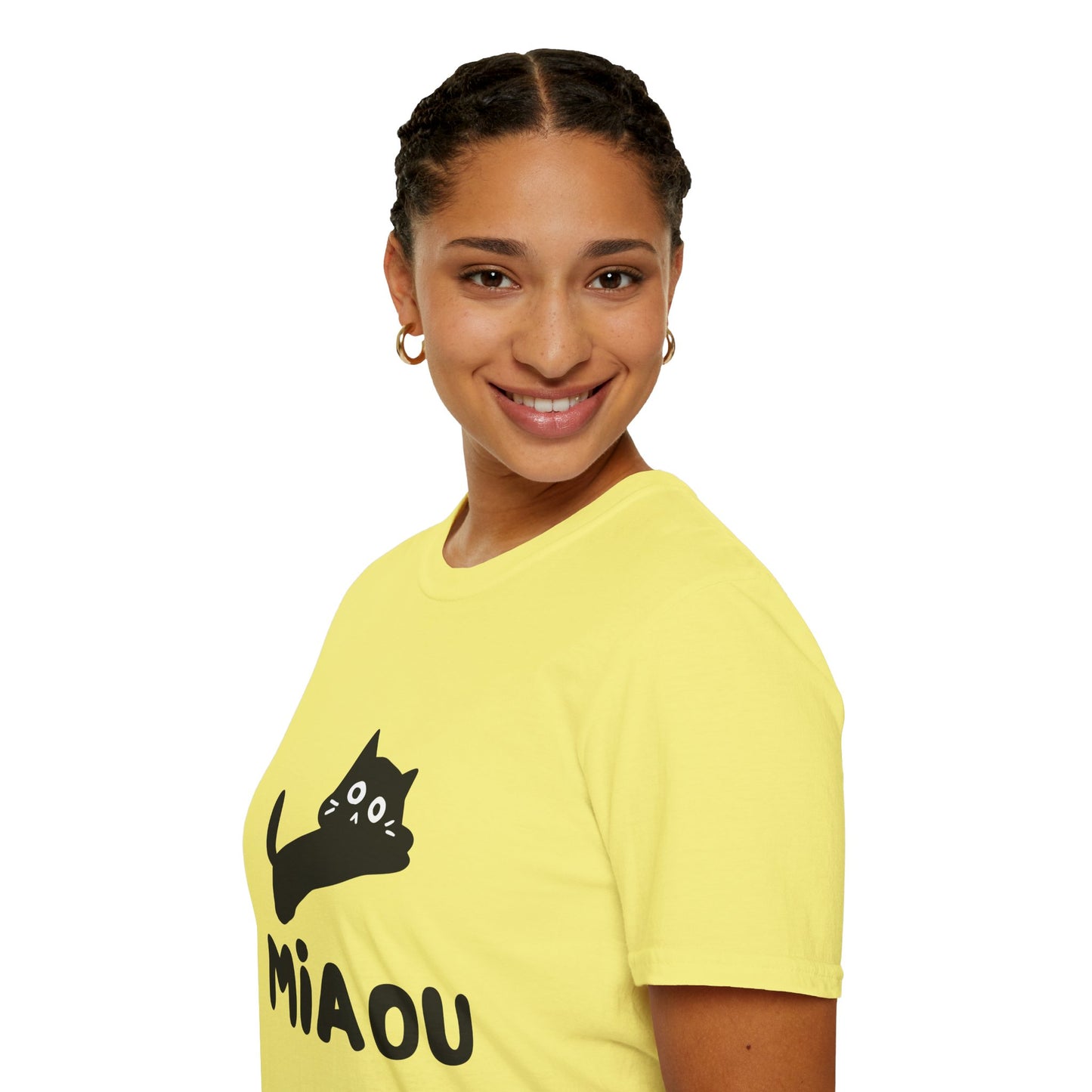Playful Cat "MIAOU" Softstyle T-Shirt
