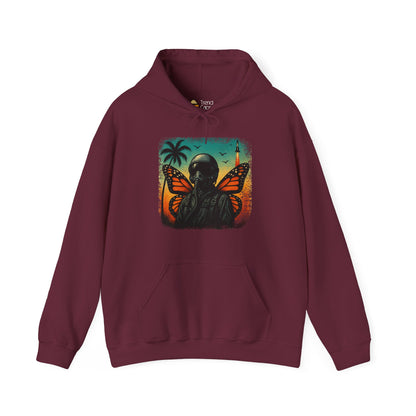 Vintage Jetfighter Summer Butterfly Heavy Hoodie
