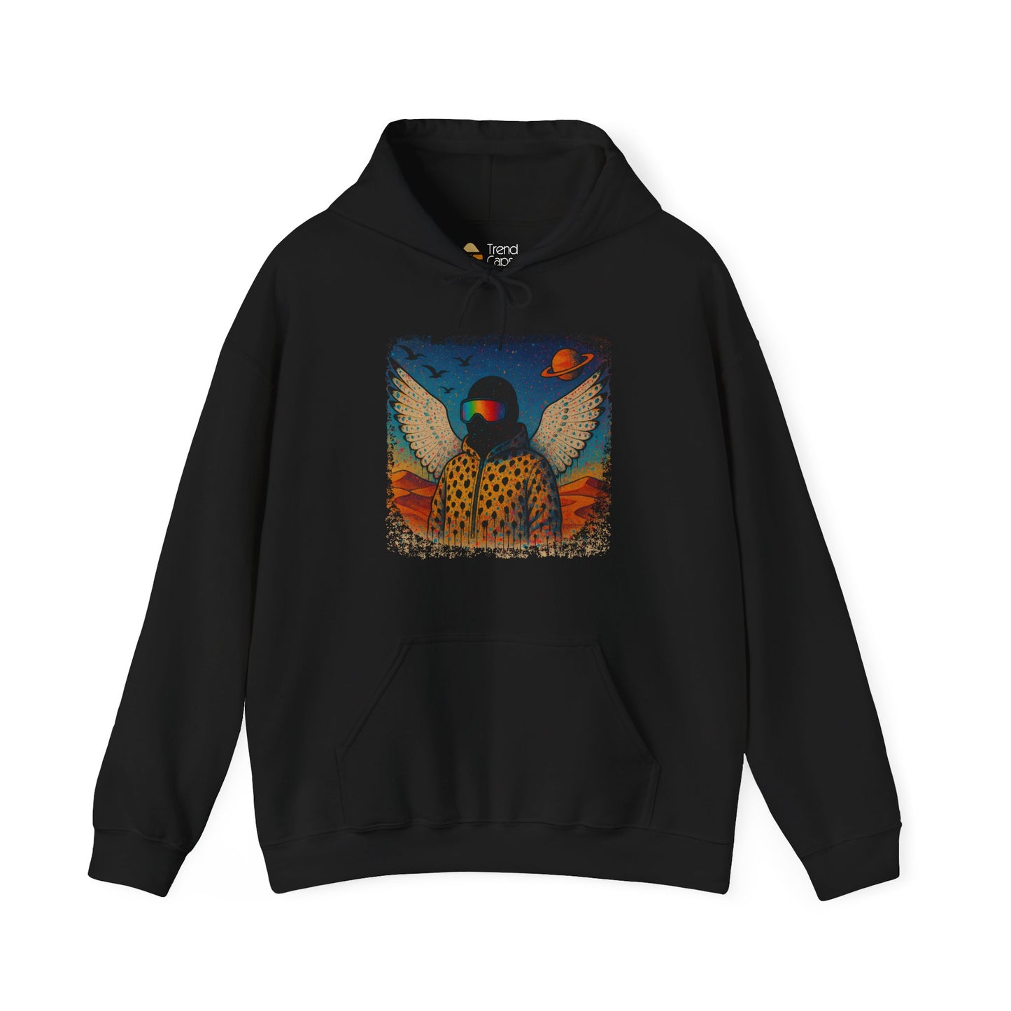 Desert Snowboarder Cosmic Spray-paint Distressed Heavy Hoodie
