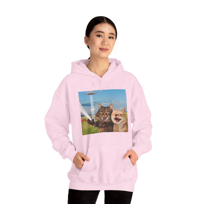 Cat UFO Selfie Heavy Hoodie