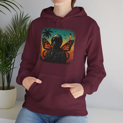Vintage Jetfighter Summer Butterfly Heavy Hoodie