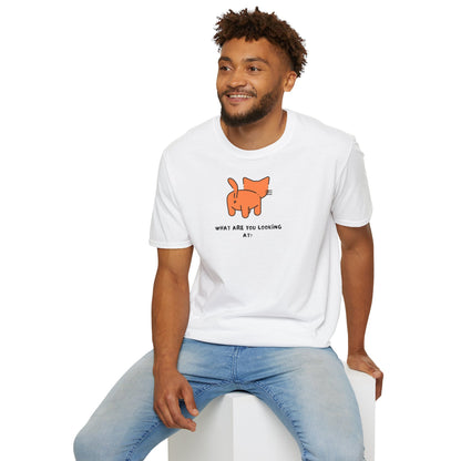 Funny Cat 'What Are You Looking At?' Softstyle T-Shirt