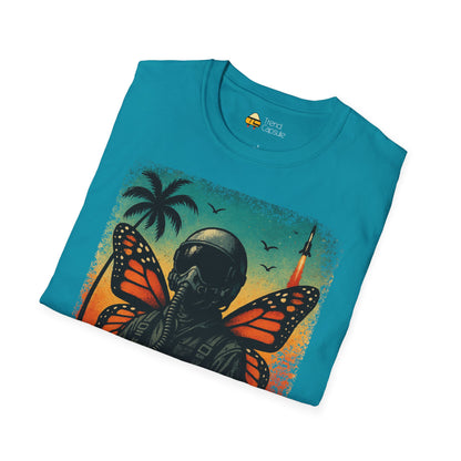 Vintage Jetfighter Summer Butterfly Softstyle T-Shirt