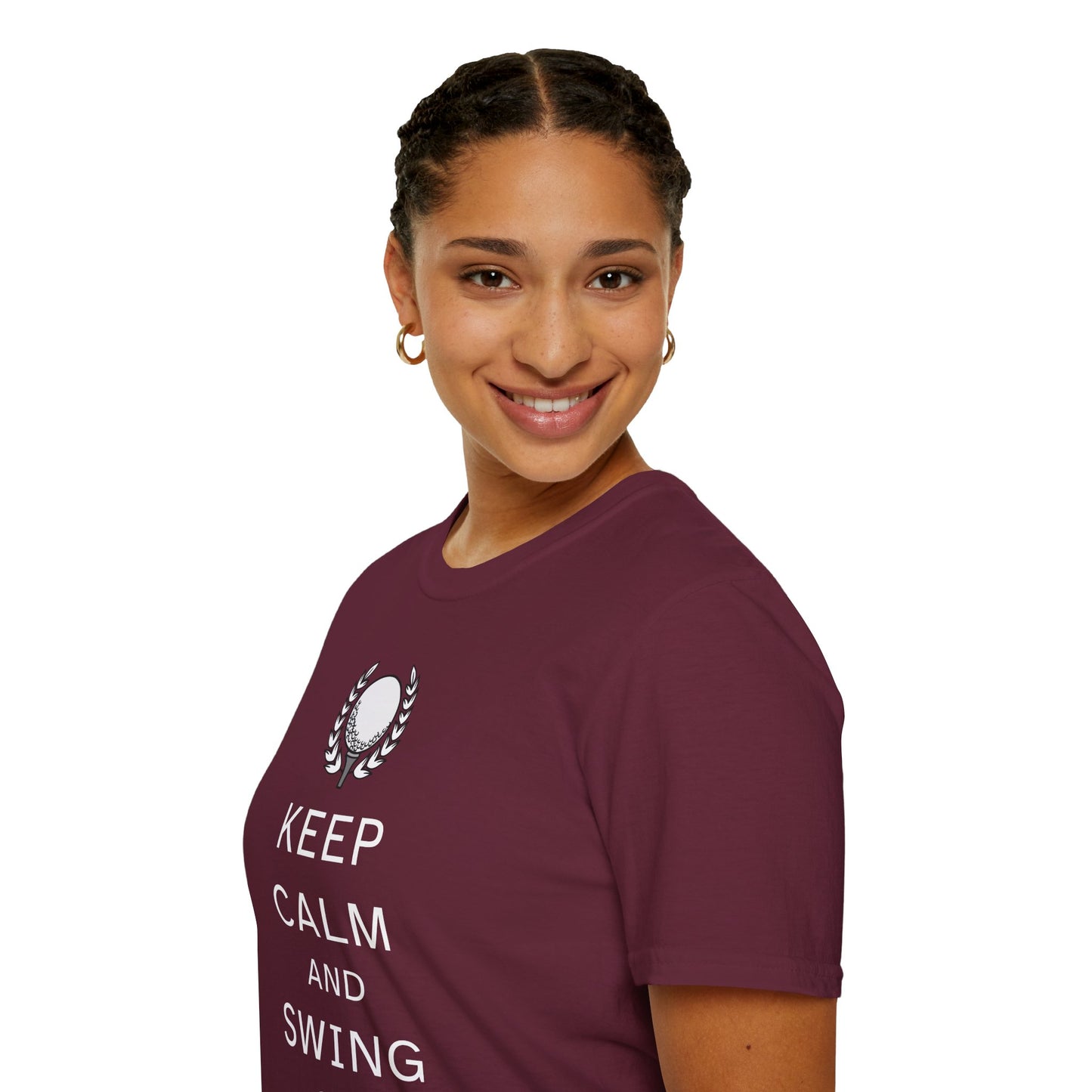 Keep Calm and Swing On Softstyle Golf T-Shirt
