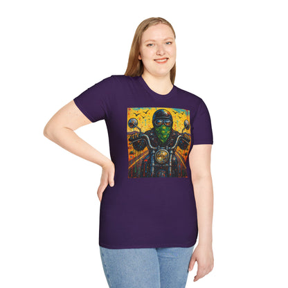 Biker Desert Road Spray-paint Softstyle T-Shirt