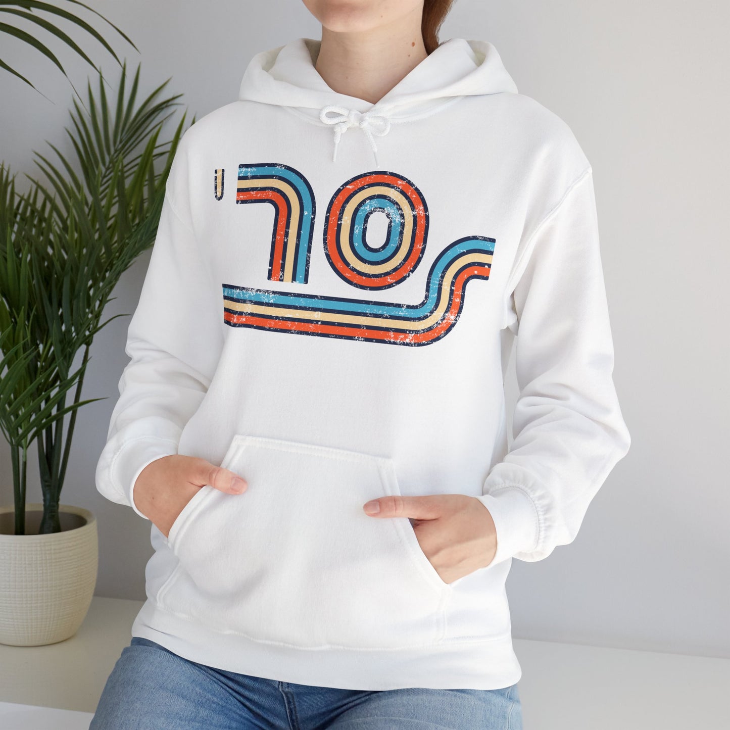 70s Distressed Retro Vibes Unisex Hoodie