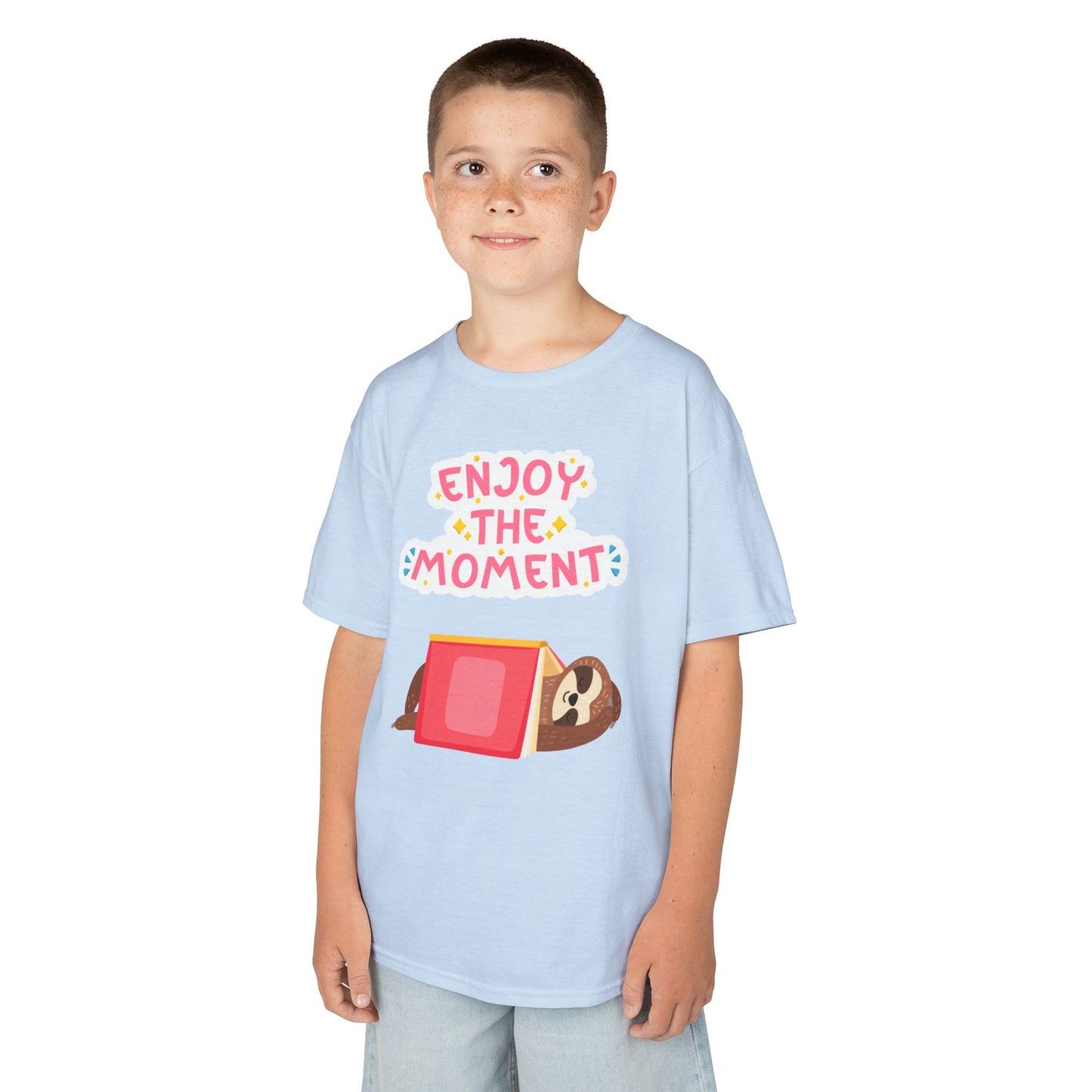 Youth's Enjoy the Moment Sloth Design T-Shirt