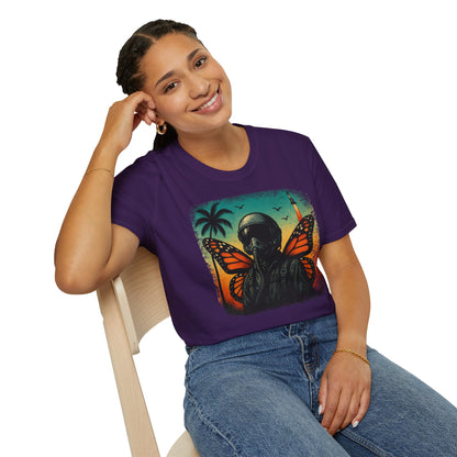 Vintage Jetfighter Summer Butterfly Softstyle T-Shirt